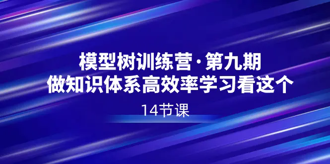 模型树特训营·第九期，做知识体系高效率学习看这个（14节课）