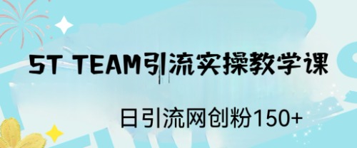 ST TEAM引流实操课，日引流网创粉100+