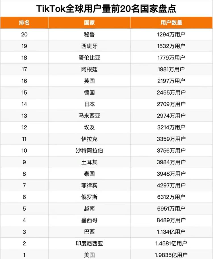 tiktok各国排名..#风向标-搞钱风向标论坛-航海社群内容-航海圈